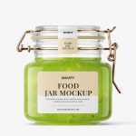 Green jam jar mockup