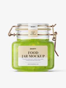 Green jam jar mockup