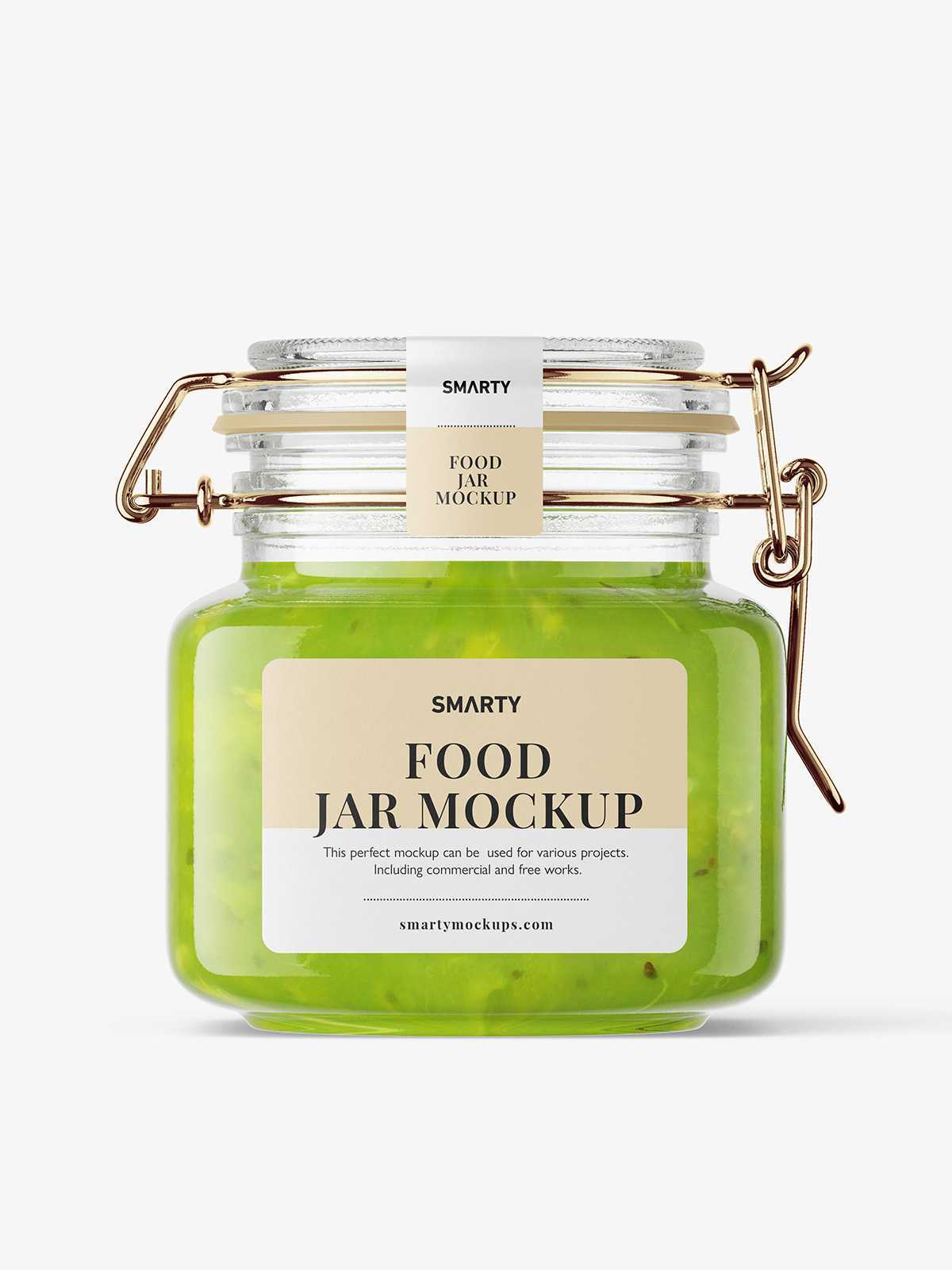 Green jam jar mockup