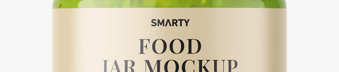 Green jam jar mockup
