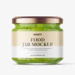 Green jam jar mockup