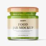 Green jam jar mockup