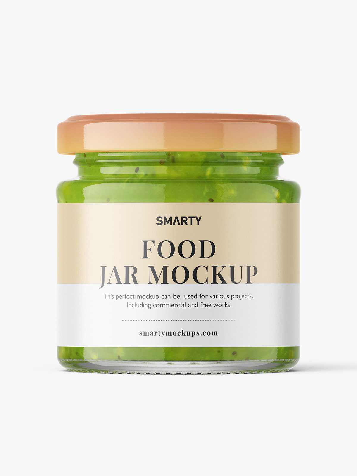 Green jam jar mockup