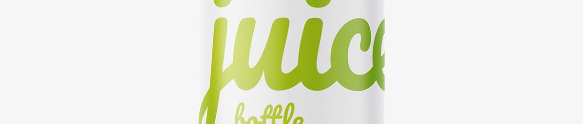 Green juice bottle mockup