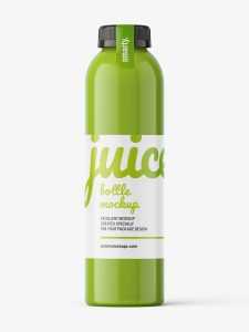 Green juice bottle mockup