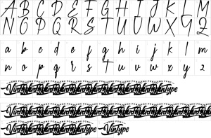 Mapa de caracteres da fonte Green Latte Font