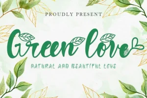 Green Love Script Font