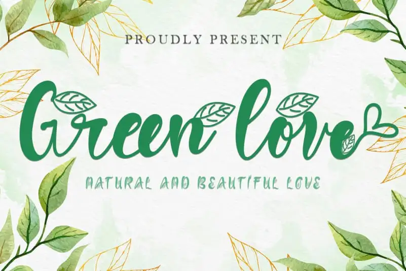 Green Love Script Font