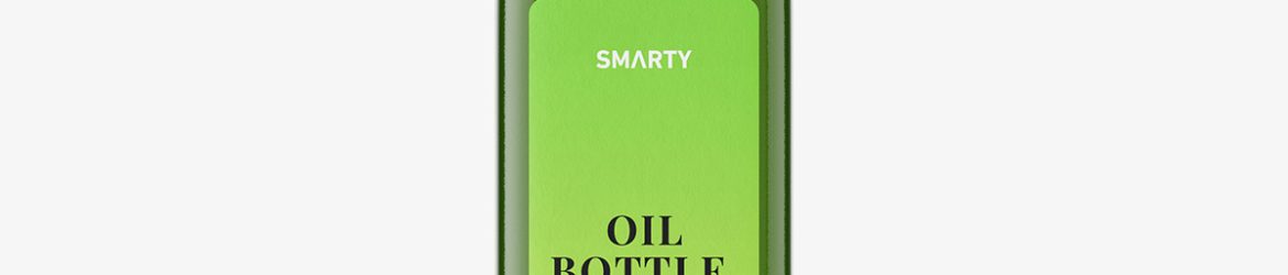 Green oil bottle mockup