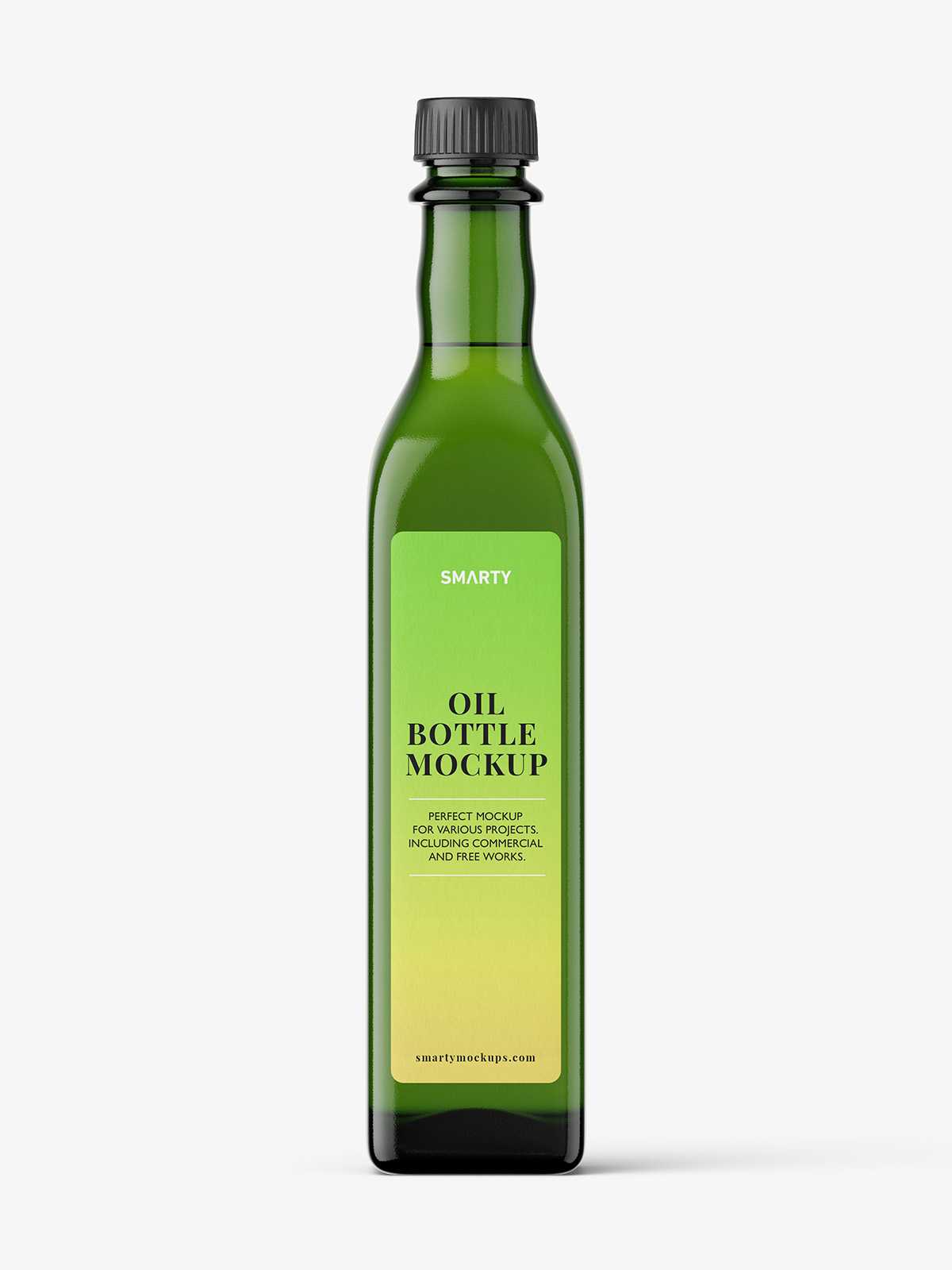 Green oil bottle mockup