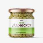 Green pea jar mockup