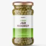 Green pea jar mockup
