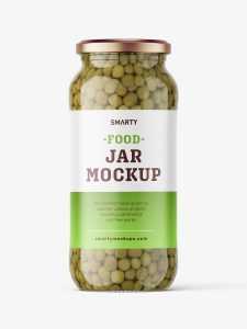 Green pea jar mockup
