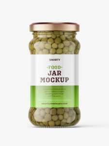 Green pea jar mockup
