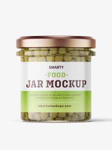 Green pea jar mockup