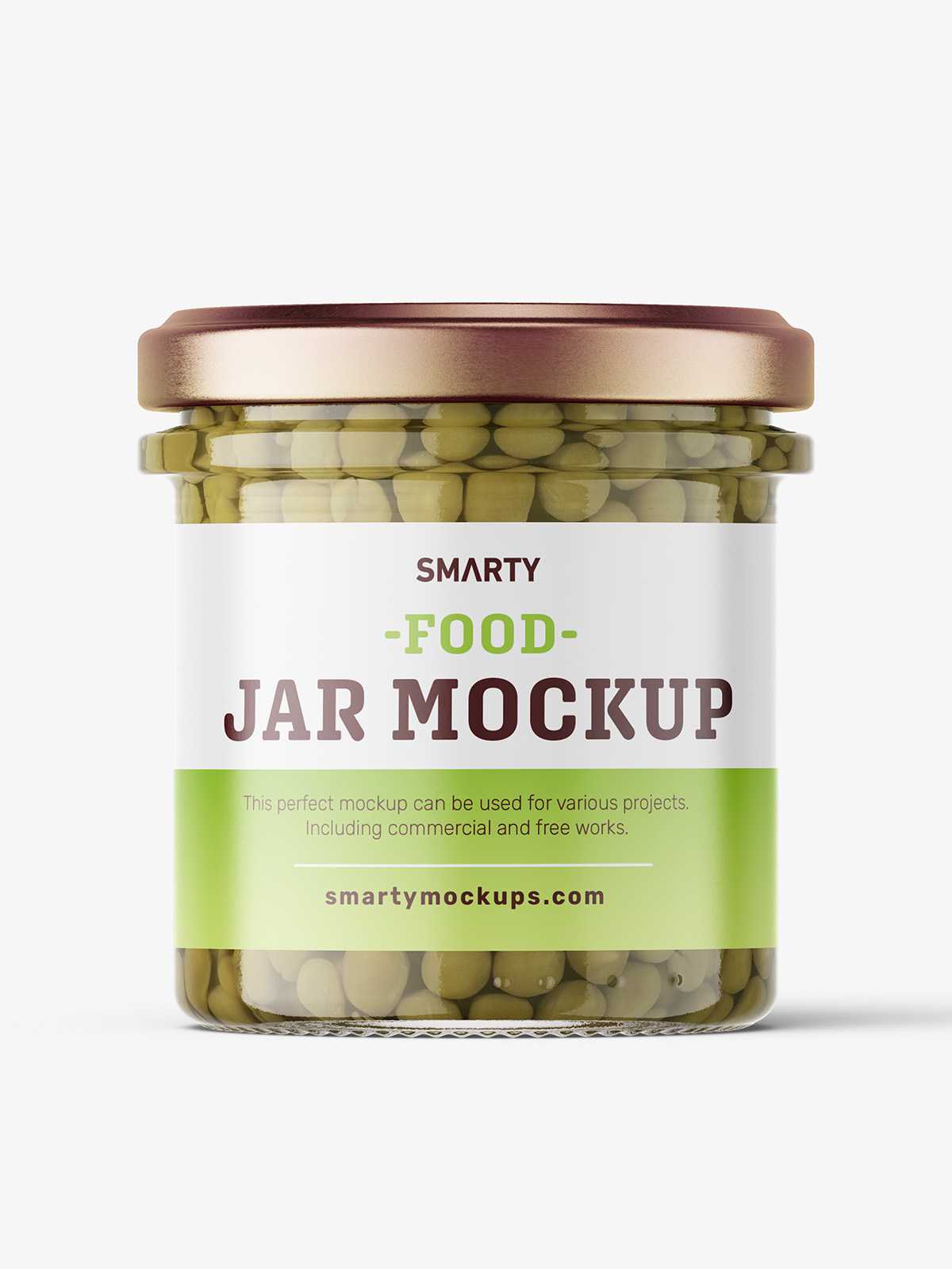 Green pea jar mockup