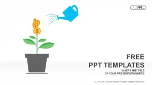 Green plant with dollar coins on the branches PowerPoint Templates