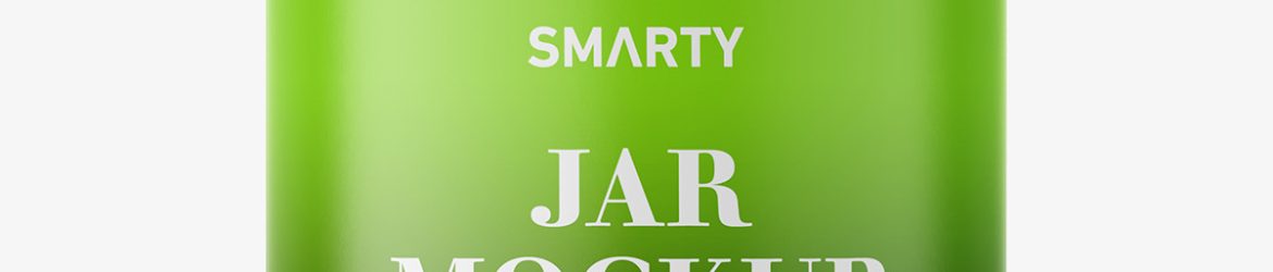 Green plastic jar mockup