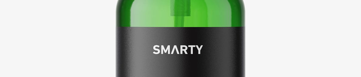 Green pump bottle mockup / 100 ml