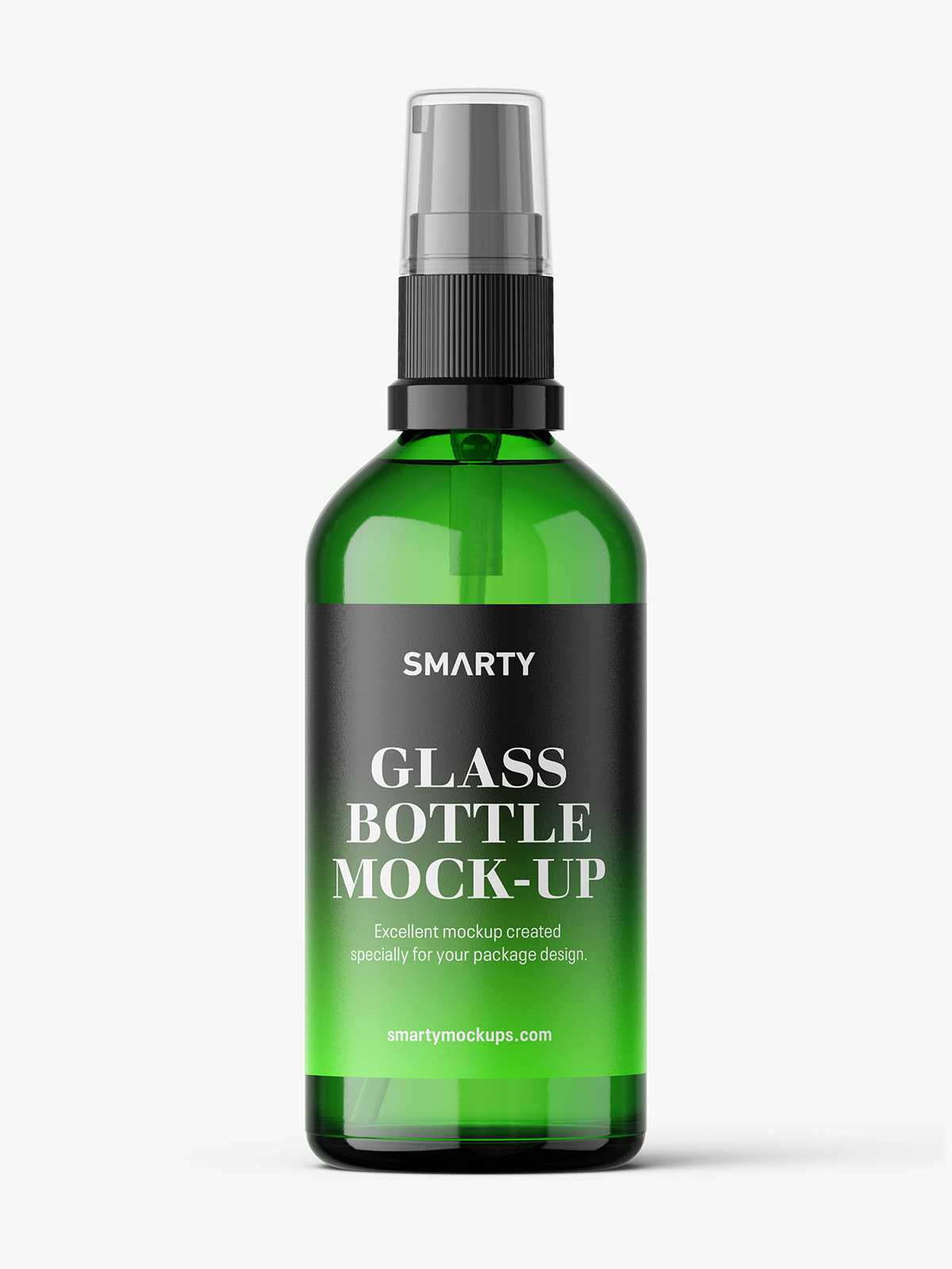 Green pump bottle mockup / 100 ml