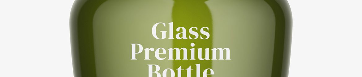 Green spirits bottle mockup