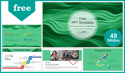Green Waveform Essence PowerPoint Templates