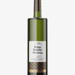 Green wine bottle mockup