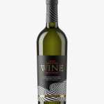 Green wine bottle mockup
