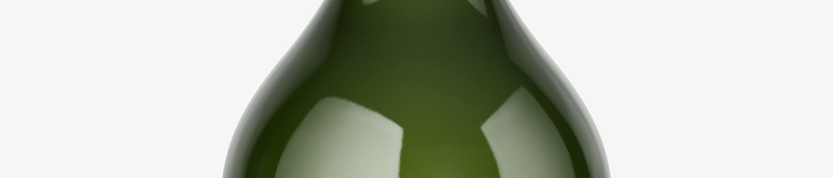 Green wine bottle mockup