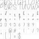 Mapa de caracteres da fonte Greeting Birthday Font