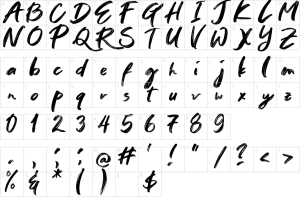 Mapa de caracteres da fonte Greylight Font