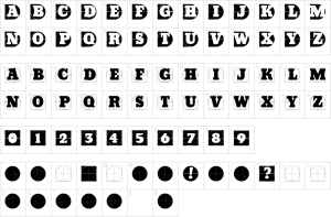 Mapa de caracteres da fonte Grid Concrete Font