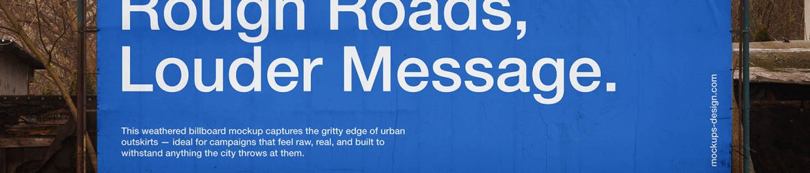 Gritty suburban billboard banner mockup