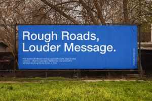 Gritty suburban billboard banner mockup