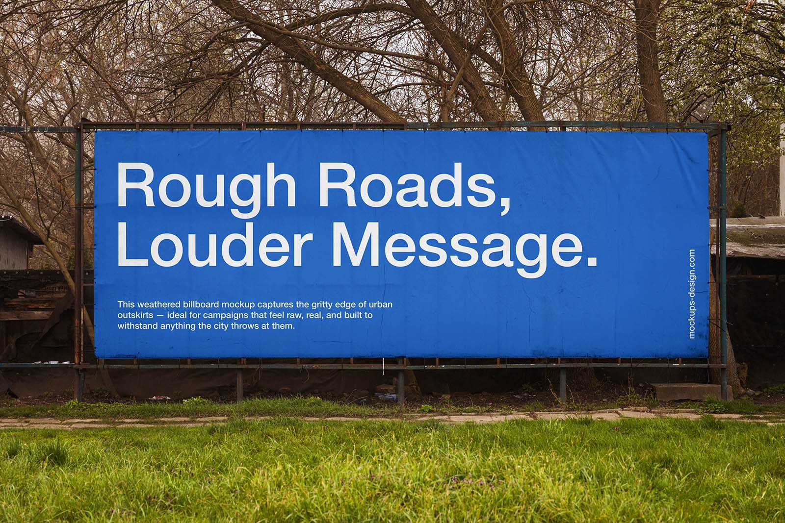 Gritty suburban billboard banner mockup