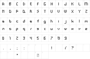 Mapa de caracteres da fonte Groutpix Flow Font
