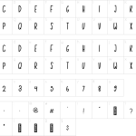 Mapa de caracteres da fonte Growing Garden Font