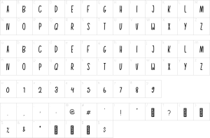 Mapa de caracteres da fonte Growing Garden Font