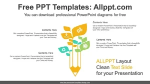 Growing Pencil Tree PowerPoint Diagram
