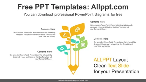 Growing Pencil Tree PowerPoint Diagram