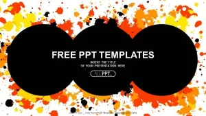 Grunge circle with CMYK ink splashes PowerPoint Templates