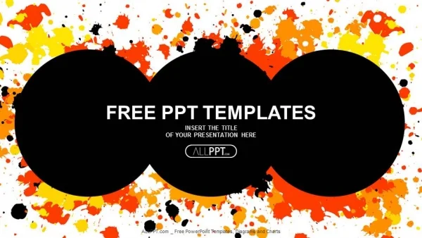 Grunge circle with CMYK ink splashes PowerPoint Templates