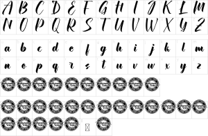 Mapa de caracteres da fonte Guardsman Font