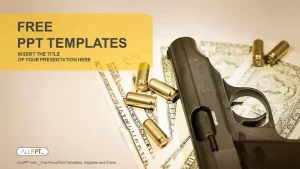 Gun and group of Bullets PowerPoint Templates