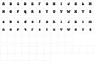 Mapa de caracteres da fonte Gunydrops Font