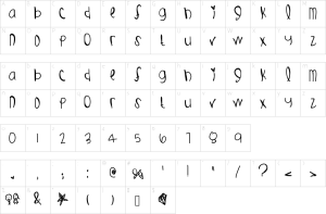 Mapa de caracteres da fonte Gust Of Wind Font
