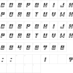 Mapa de caracteres da fonte Gutter Font