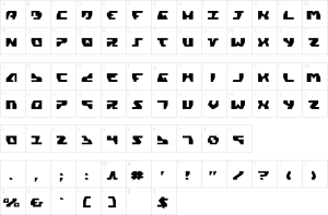 Mapa de caracteres da fonte Gyrfalcon Font