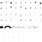 Habede Extra Doodles Font - Fonte Grátis Mapa de caracteres da fonte Habede Extra Doodles Font