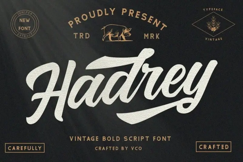 Hadrey - Vintage Script Font